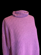 Load image into Gallery viewer, 2X Pink purple knit long sleeve turtleneck sweater
