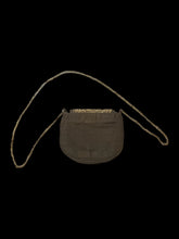 Load image into Gallery viewer, Black &amp; metallic beading crossbody back w/ chain strap, magnetic clasp, &amp; zipper closure
