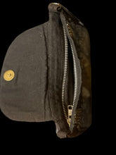 Load image into Gallery viewer, Black &amp; metallic beading crossbody back w/ chain strap, magnetic clasp, &amp; zipper closure
