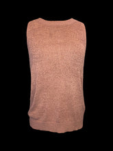 Load image into Gallery viewer, 3X Dusty rose loose knit sleeveless round neckline top w/ ribbed hem
