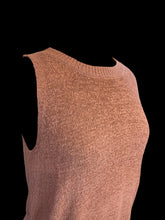 Load image into Gallery viewer, 3X Dusty rose loose knit sleeveless round neckline top w/ ribbed hem
