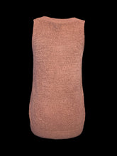 Load image into Gallery viewer, 3X Dusty rose loose knit sleeveless round neckline top w/ ribbed hem

