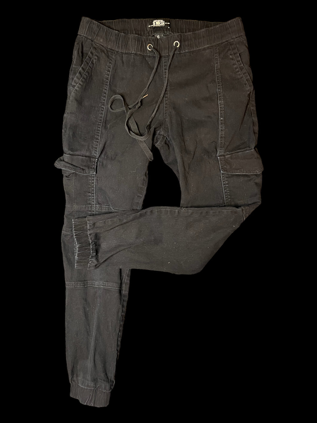 M Black jogger pants w/ pockets, & drawstring waist
