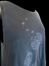 Load image into Gallery viewer, L Grey sleeveless open back top w/ dandelion puff graphic
