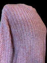 Load image into Gallery viewer, XL Pink knit long sleeve crop high neck sweater
