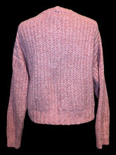 Load image into Gallery viewer, XL Pink knit long sleeve crop high neck sweater

