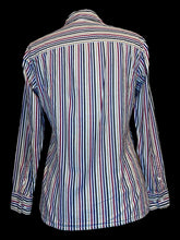 Load image into Gallery viewer, M Vintage 90s multicolor stripe long sleeve button-up top w/ button cuffs
