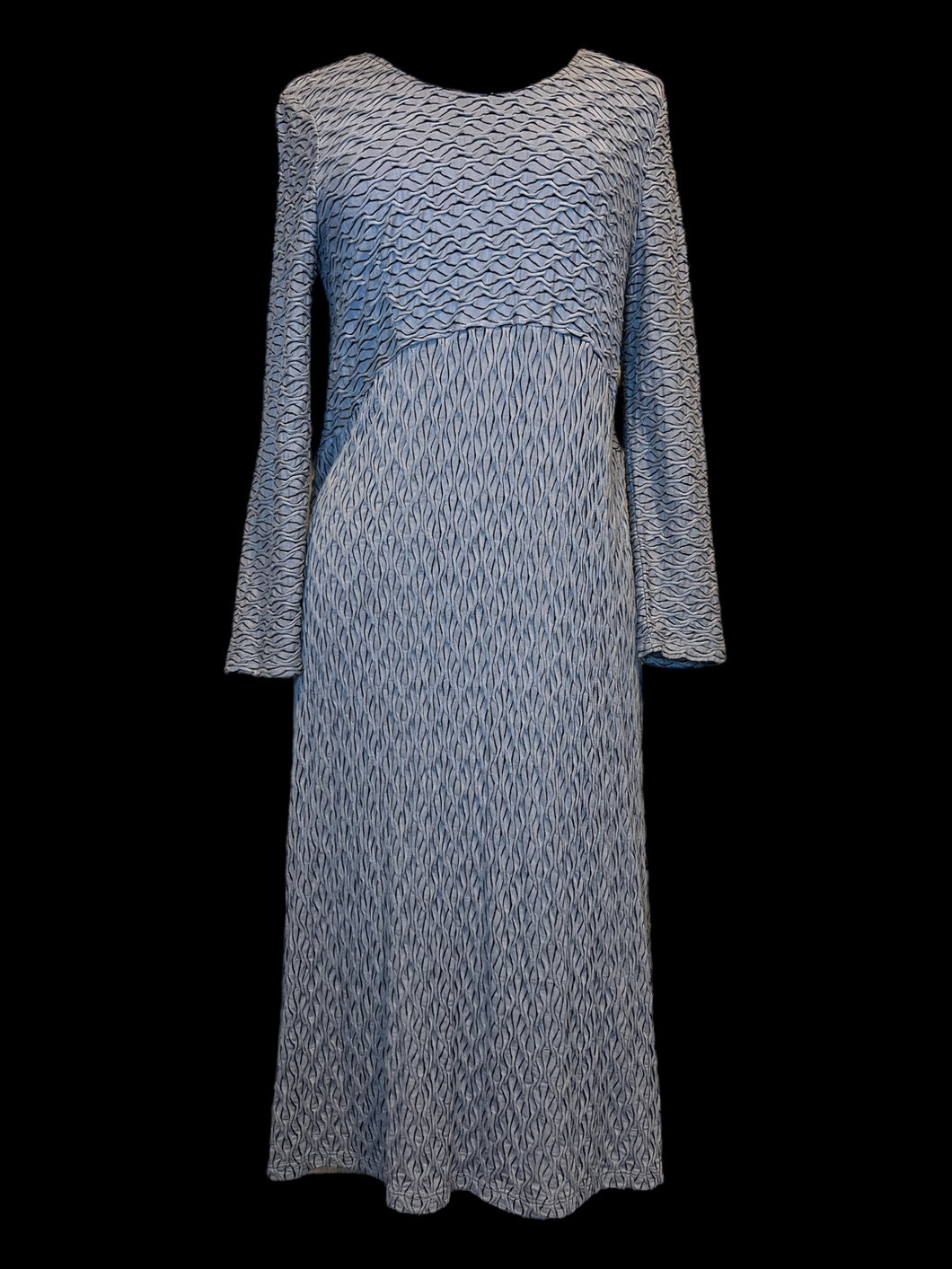 0X Vintage Y2K grey & black textured long sleeve midi dress