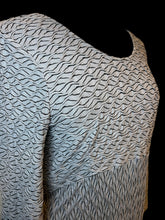 Load image into Gallery viewer, 0X Vintage Y2K grey &amp; black textured long sleeve midi dress
