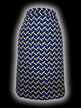 Load image into Gallery viewer, XL Beige, blue, &amp; black chevron pattern skirt w/ back zipper/clasp closure
