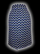 Load image into Gallery viewer, XL Beige, blue, &amp; black chevron pattern skirt w/ back zipper/clasp closure

