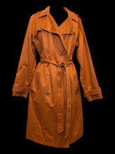 Load image into Gallery viewer, 0X Burnt orange double breasted collared jacket w/ pockets, belt loops, &amp; fabric waist tie
