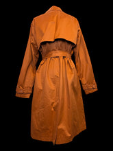Load image into Gallery viewer, 0X Burnt orange double breasted collared jacket w/ pockets, belt loops, &amp; fabric waist tie

