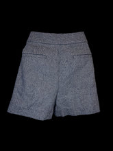 Load image into Gallery viewer, L Blue &amp; grey knit shorts w/ pockets, button detail, &amp; zipper/double clasp/button closure
