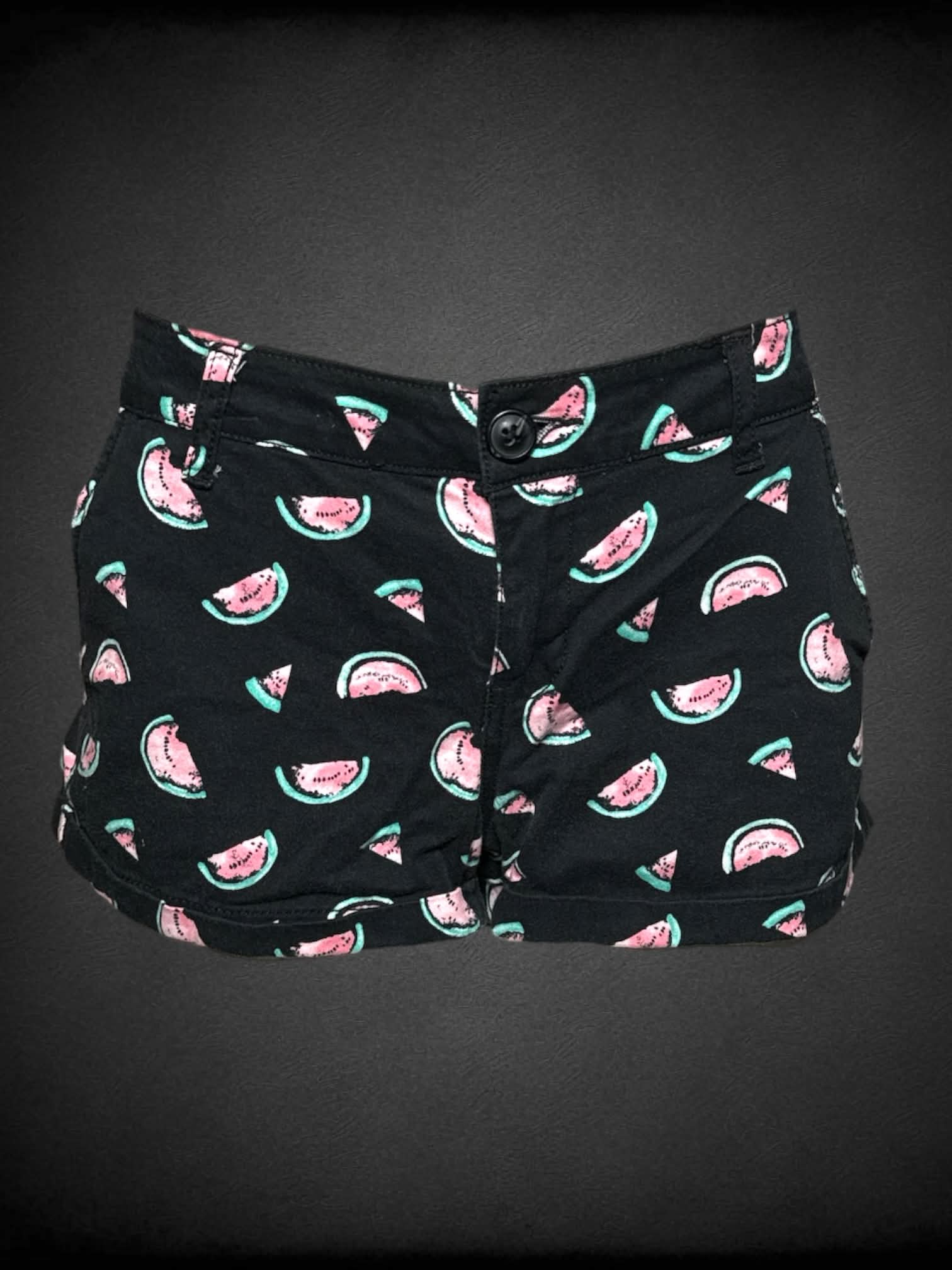 L So Black shorts with watermelon pattern