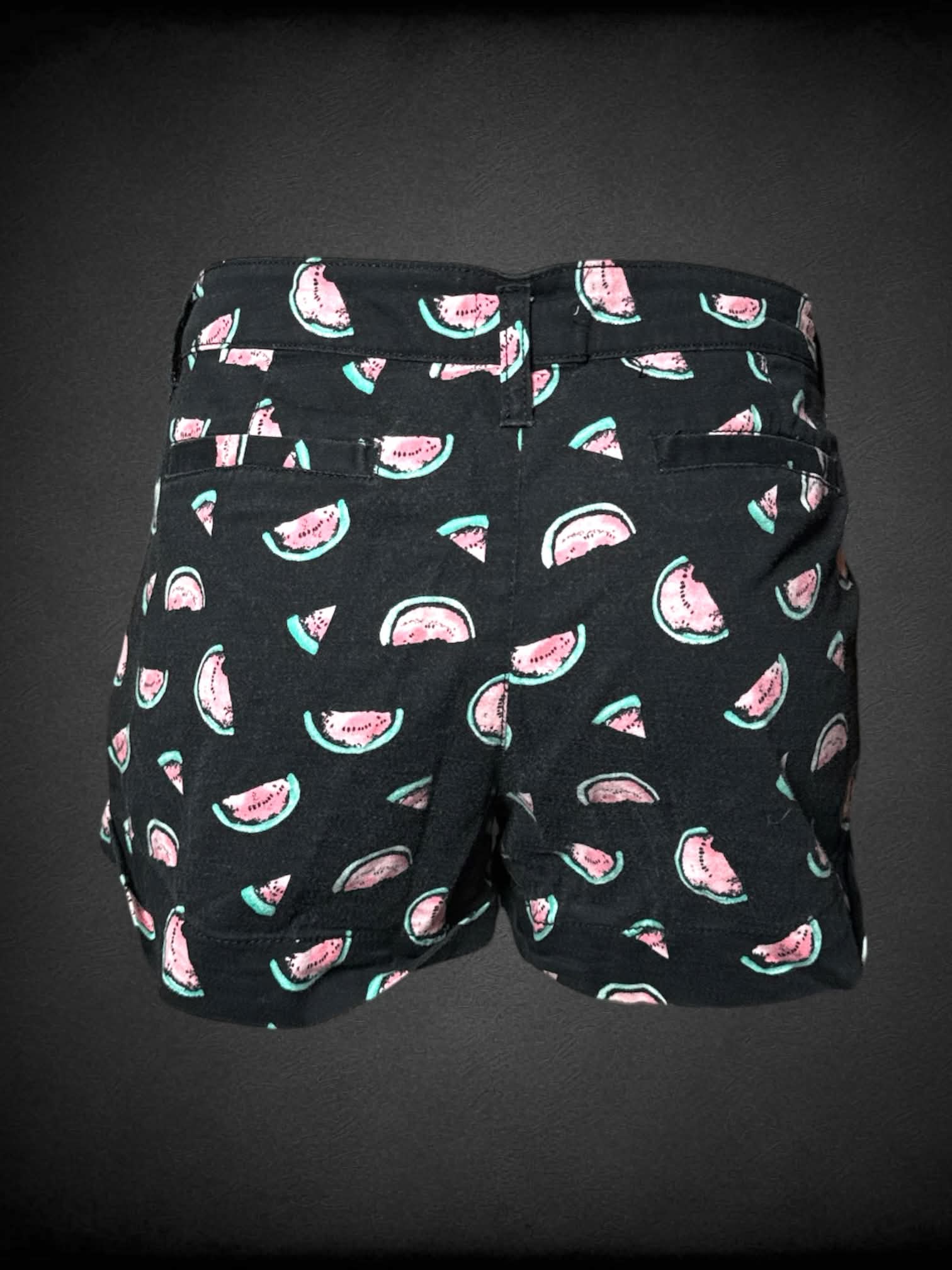 L So Black shorts with watermelon pattern
