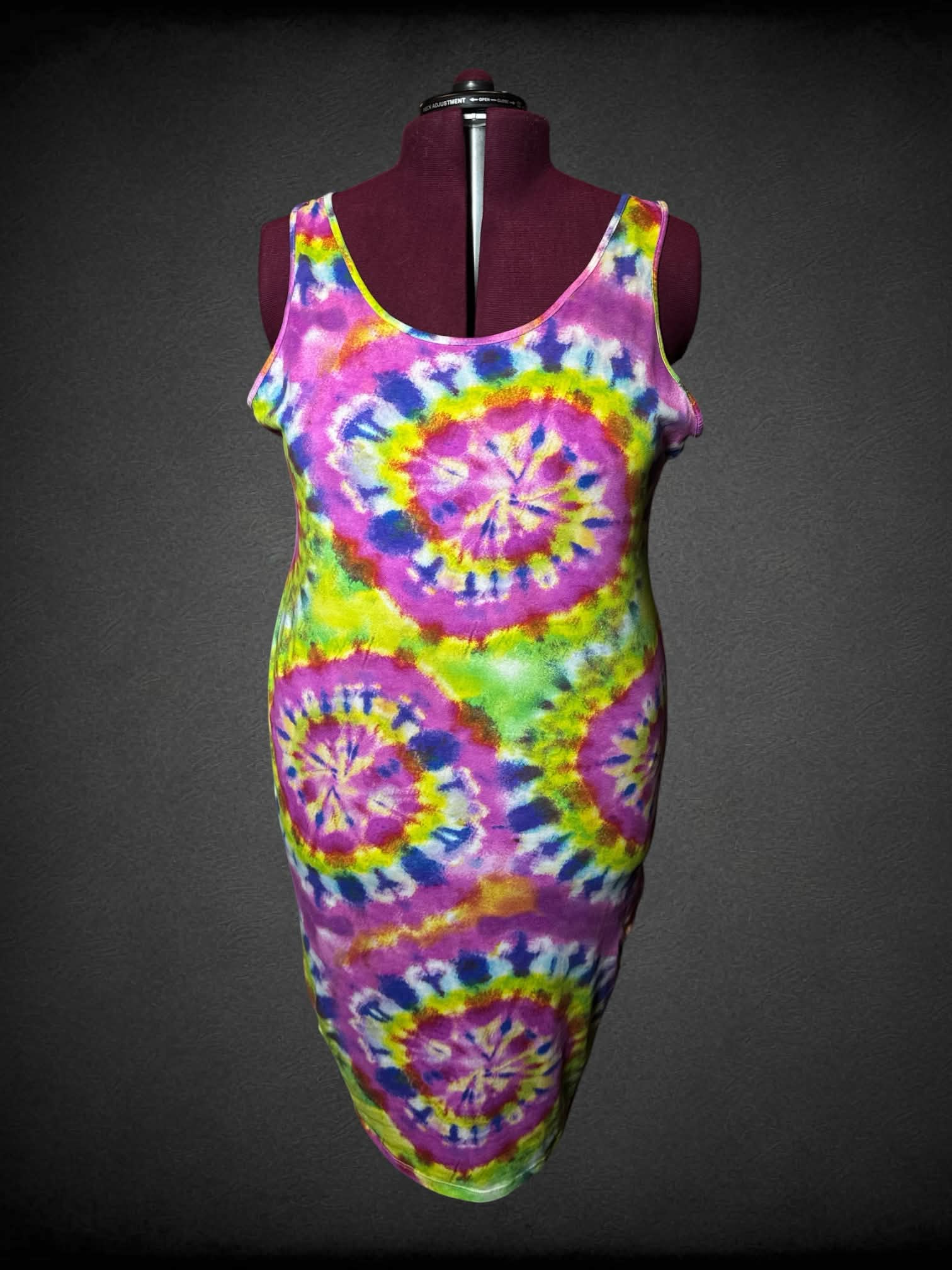 4X Absolutely Love It! pink and green tie-dye dress