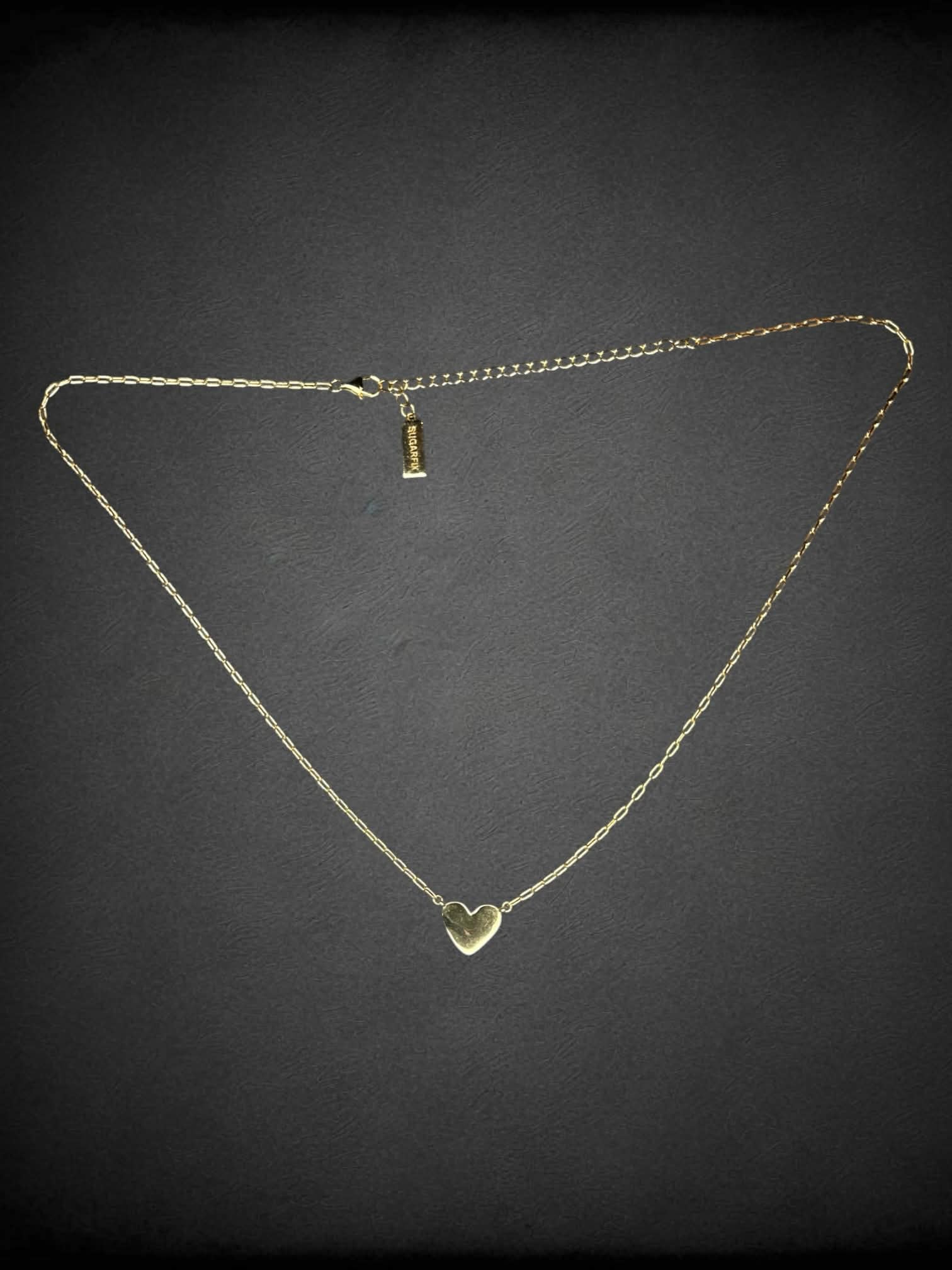 925 Sterling Silver gold chain with heart charm