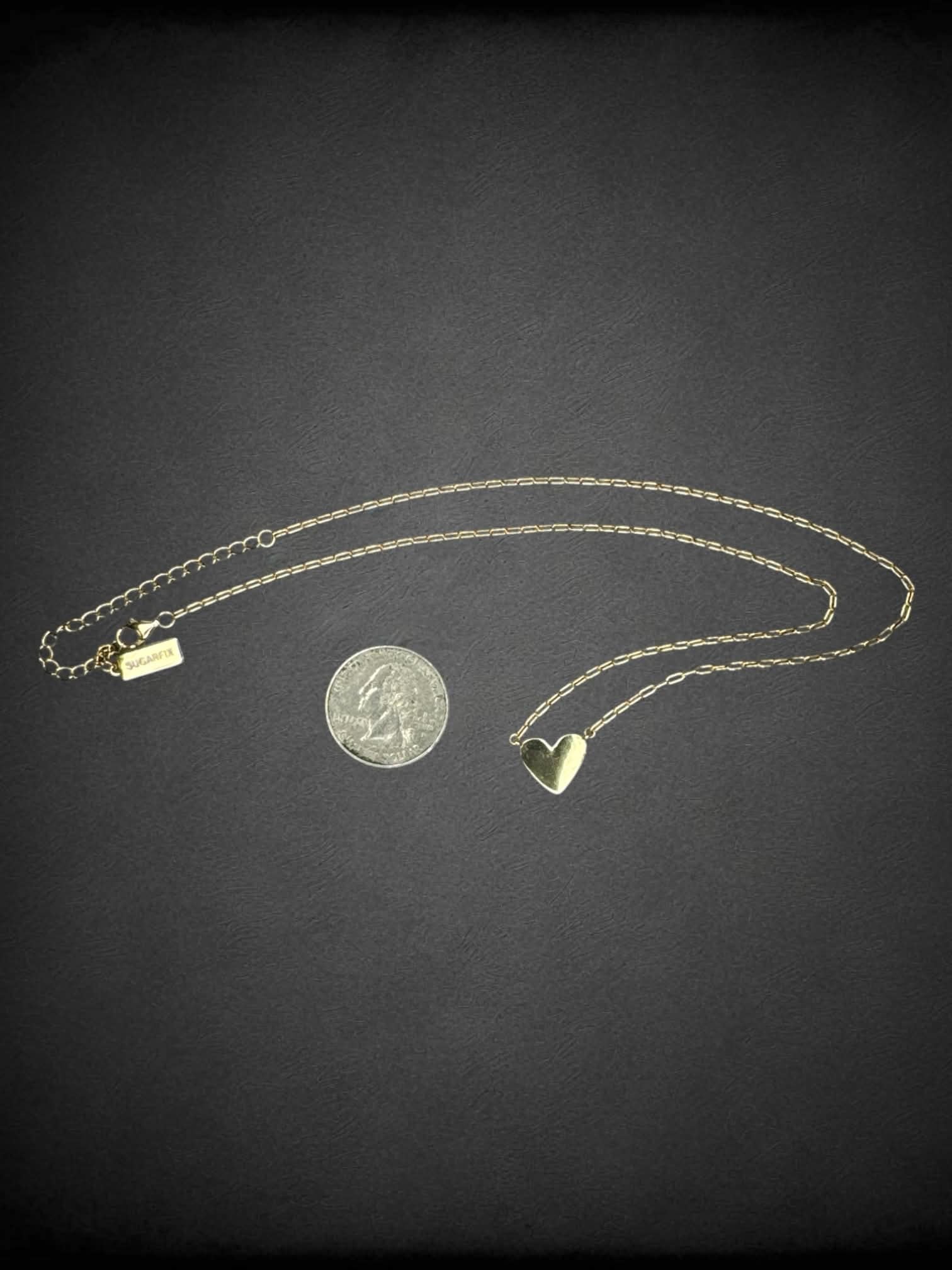 925 Sterling Silver gold chain with heart charm