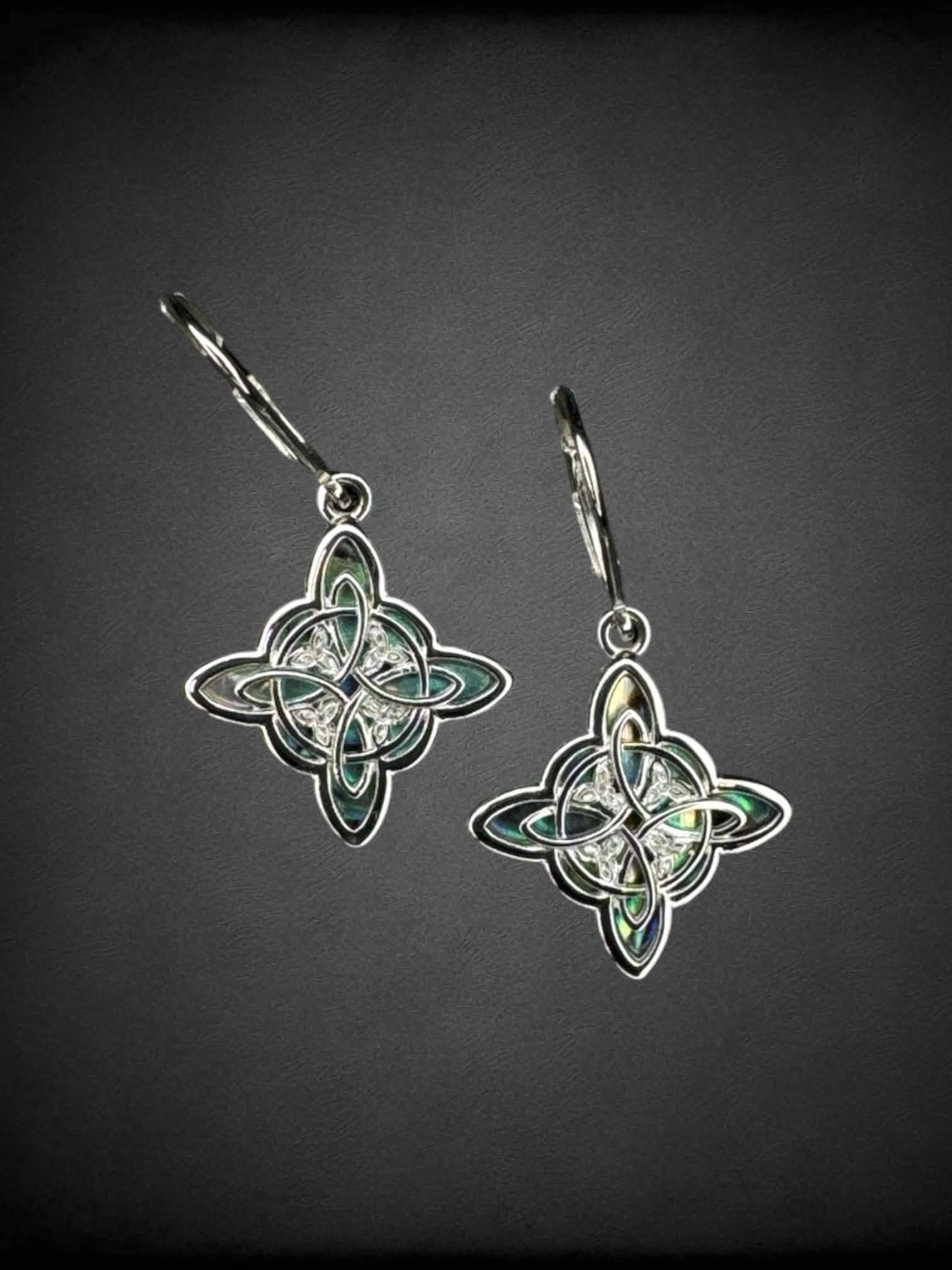 925 sterling silver earrings with iridescent ornamental charms