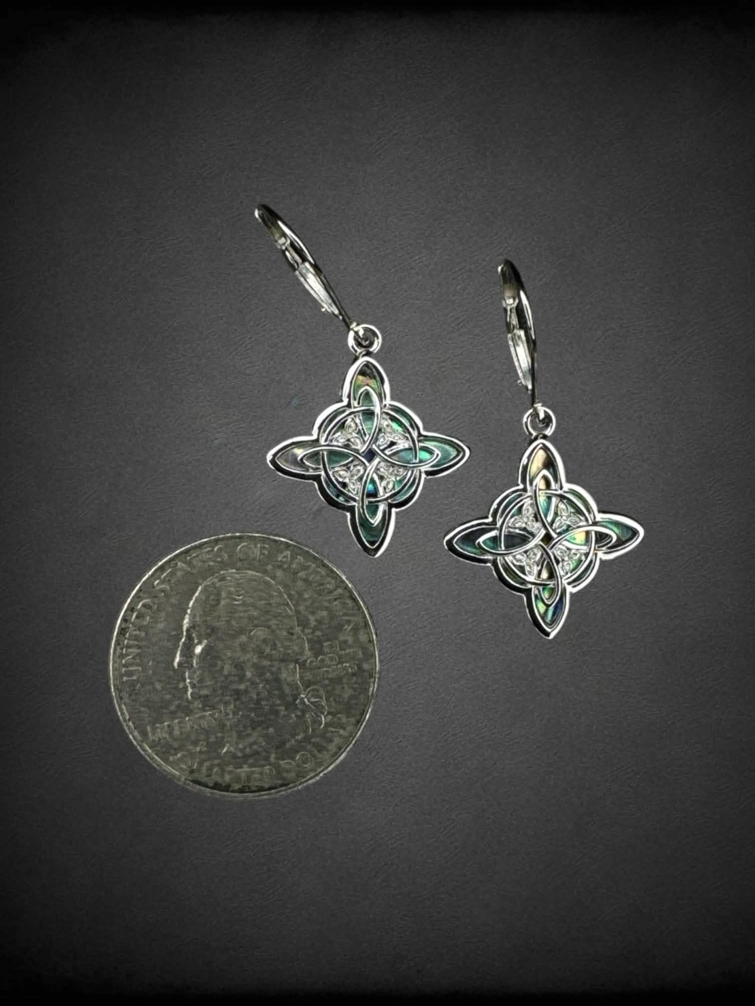 925 sterling silver earrings with iridescent ornamental charms