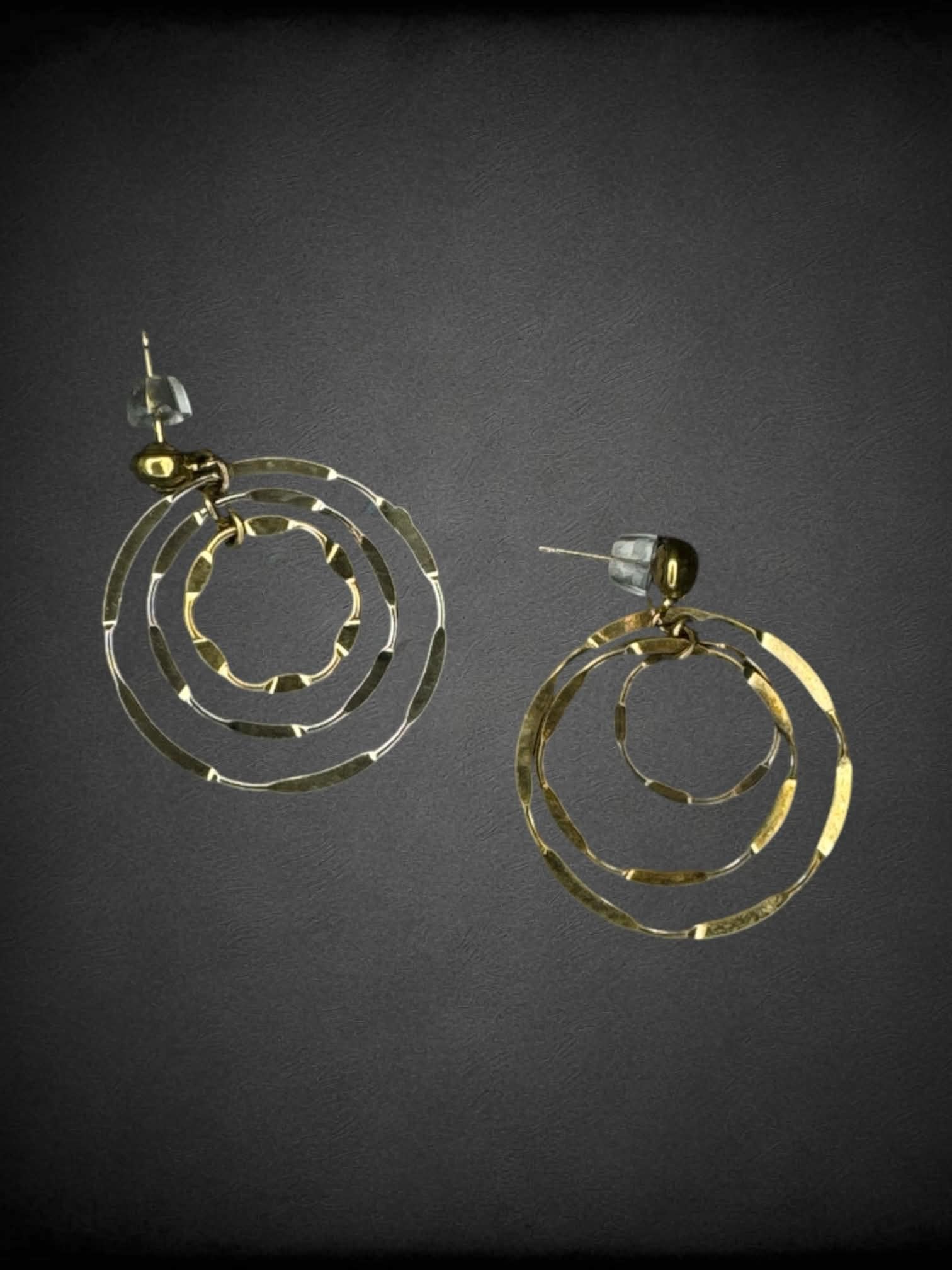 Gold 3 layer hoop earrings