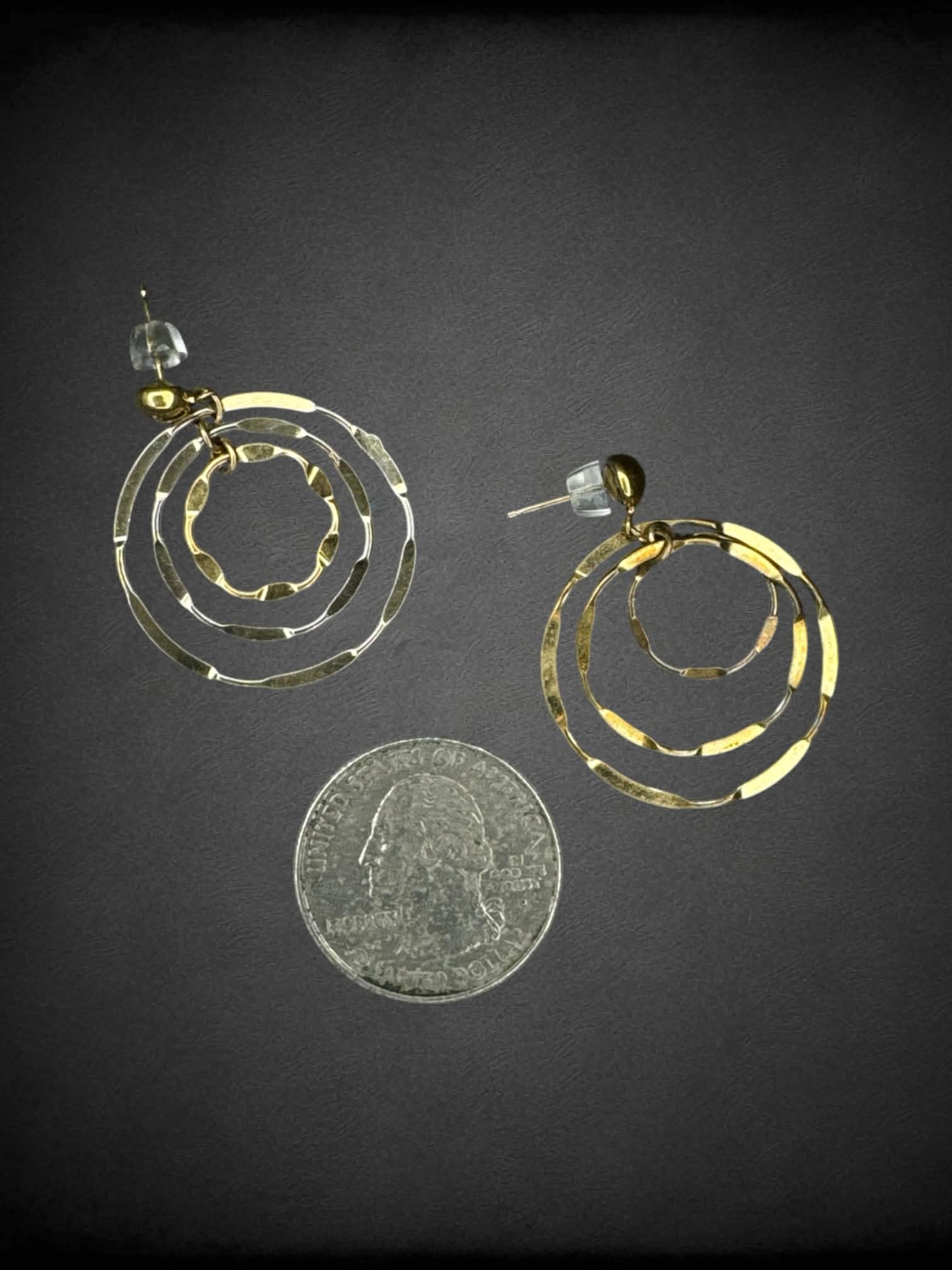 Gold 3 layer hoop earrings