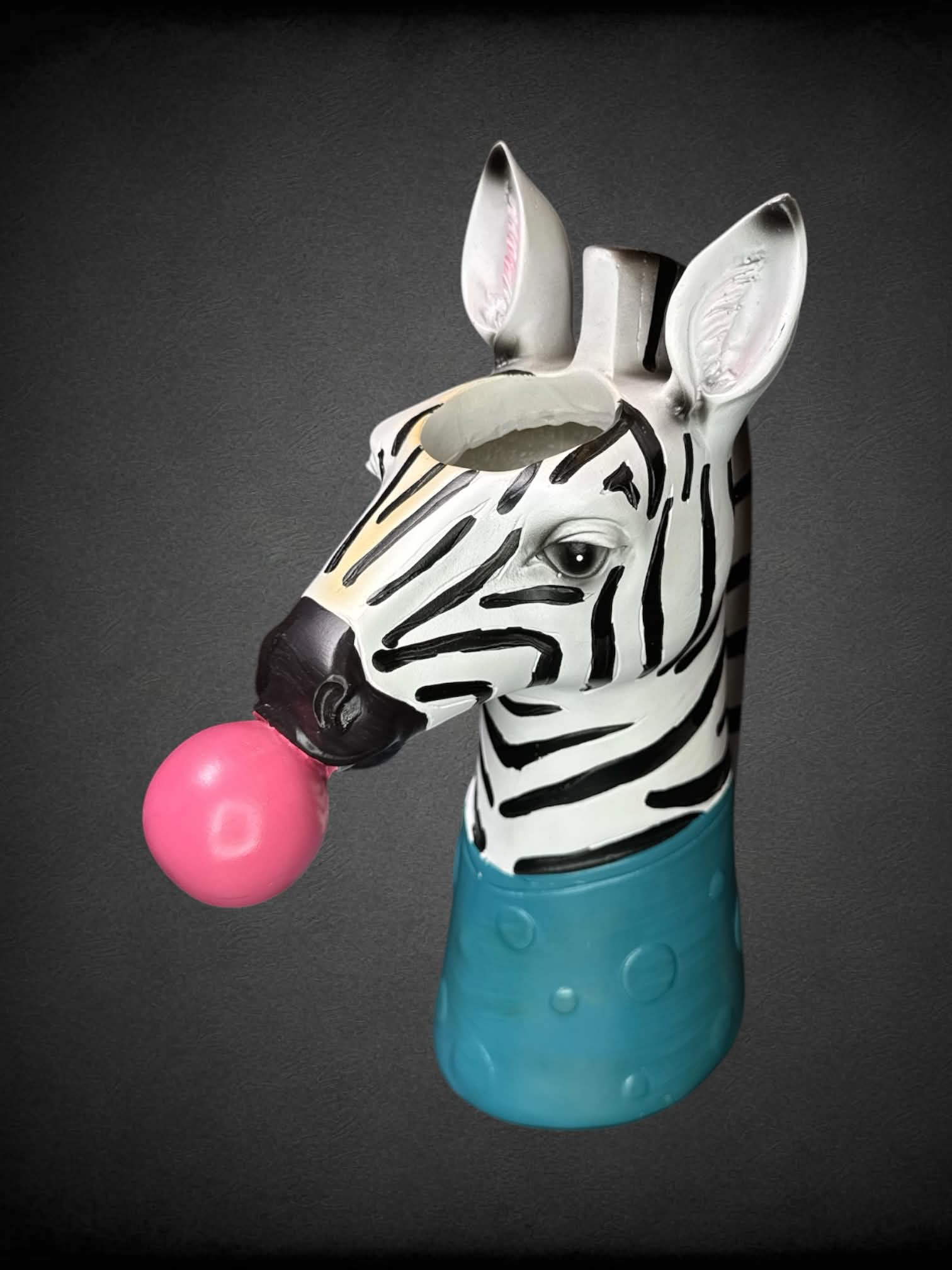 Ceramic zebra vase