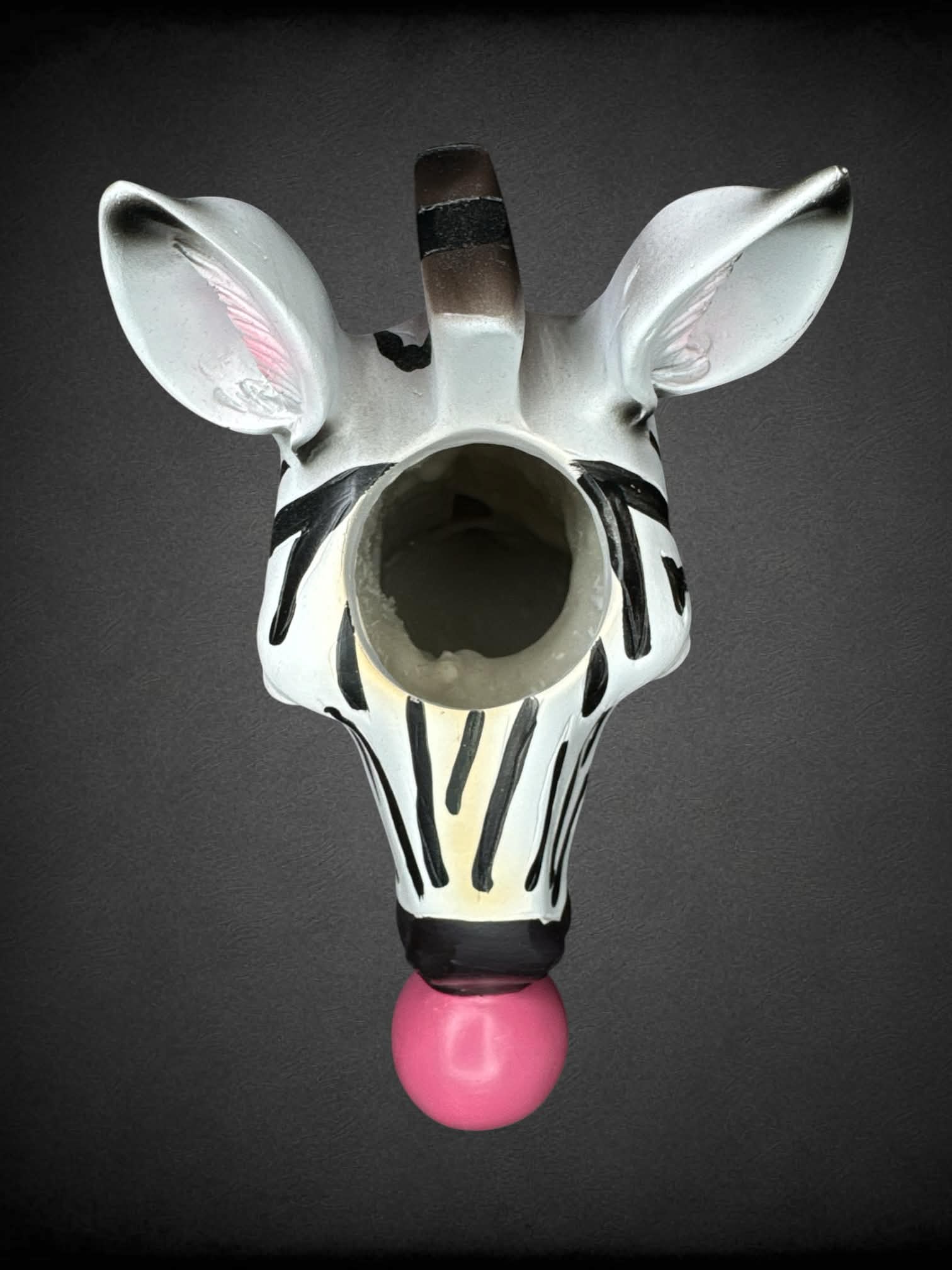 Ceramic zebra vase