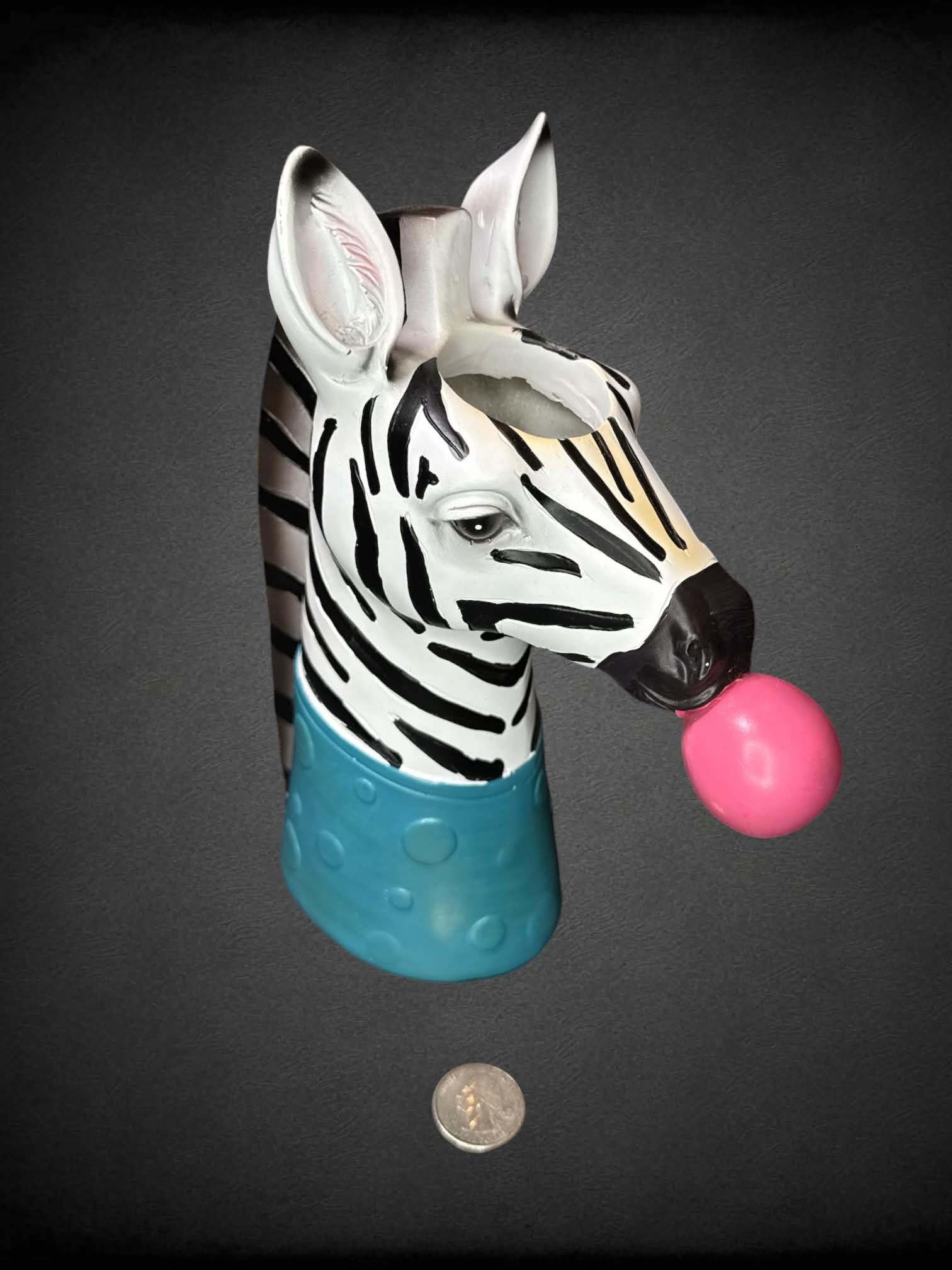 Ceramic zebra vase