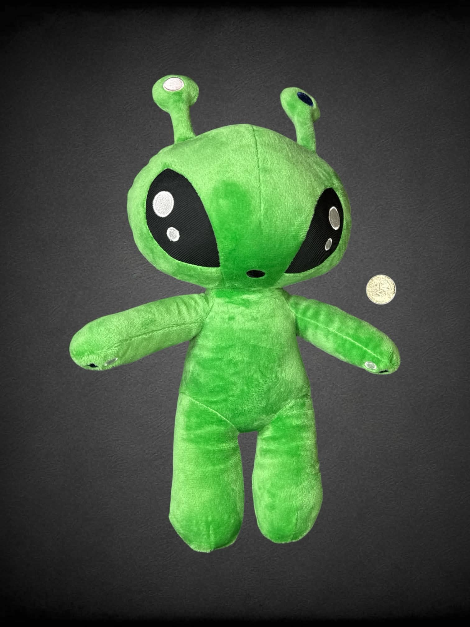 Alien plush with UFO zip-up home