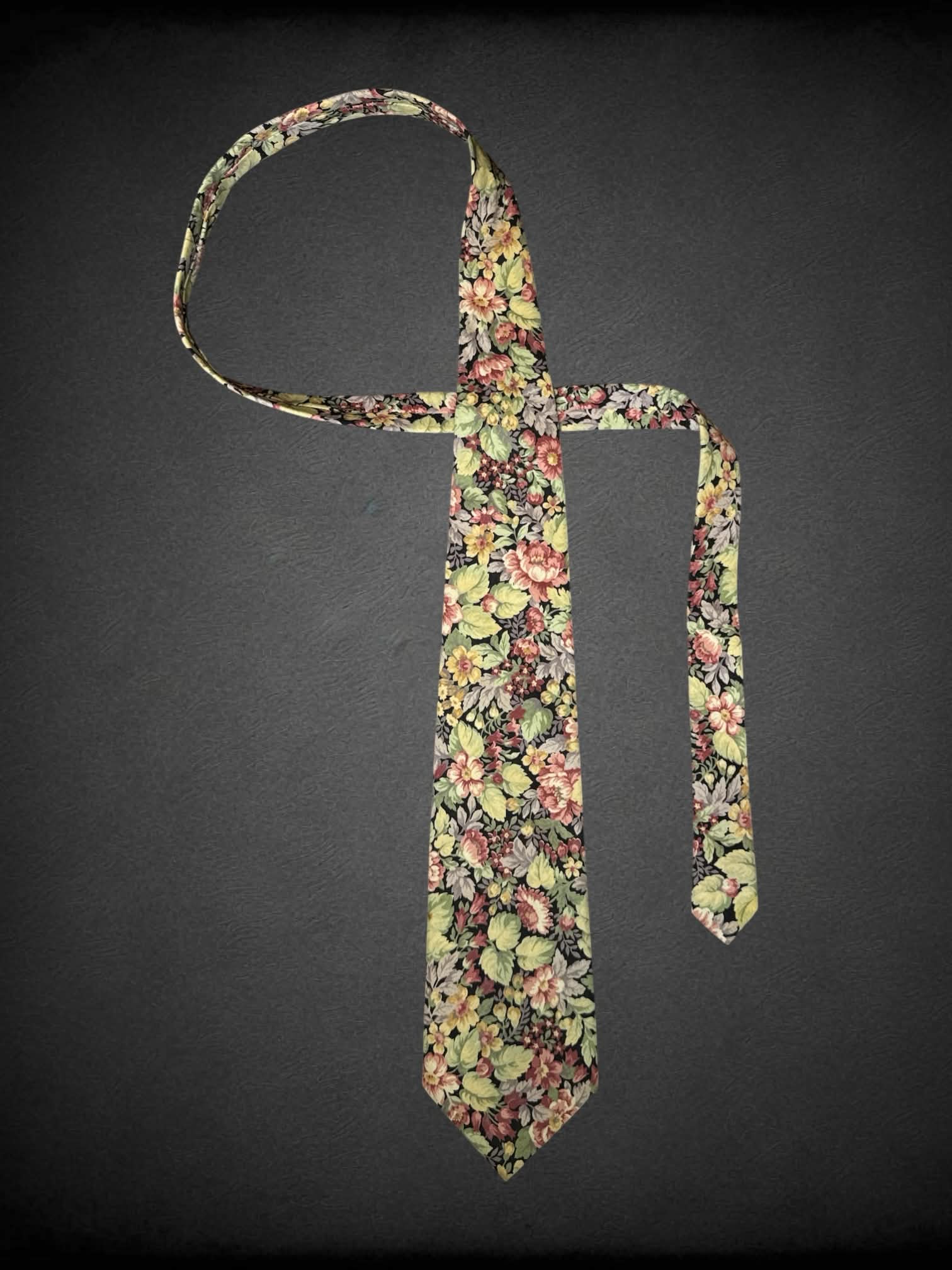 Surrey Sophisticates vintage purple tie with floral pattern