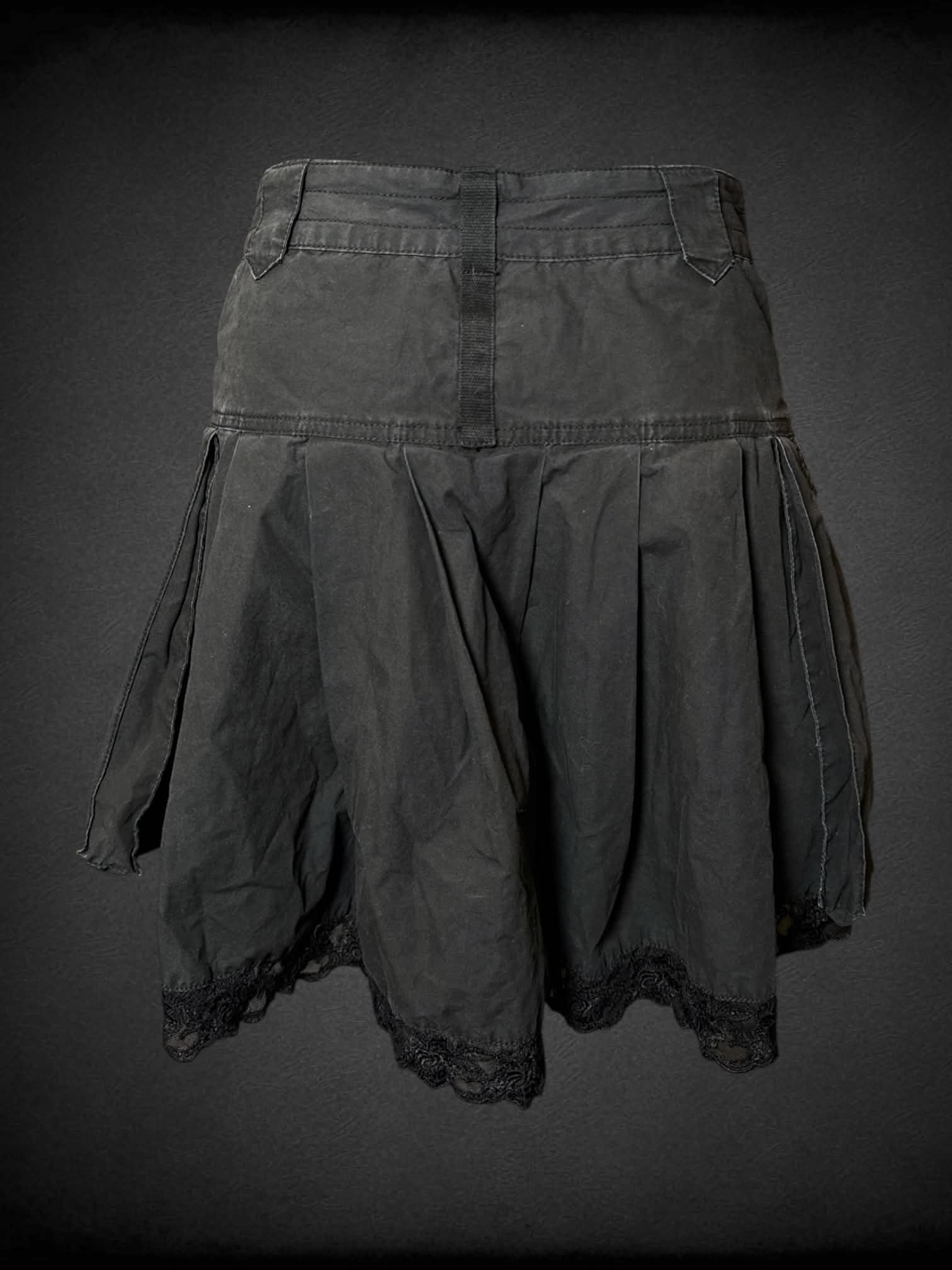 S Hurley black skirt with lace hem and pockets