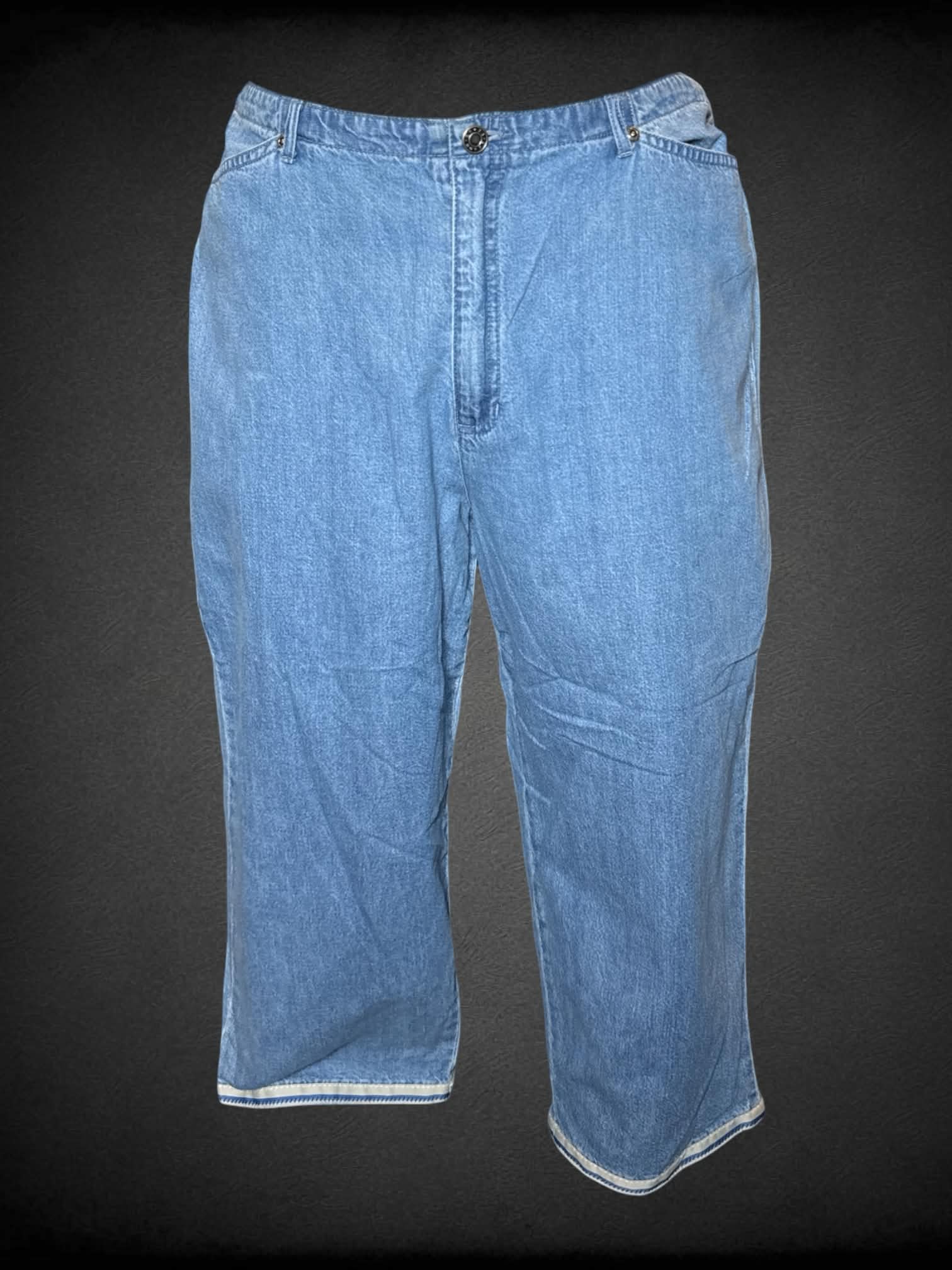 XL Crazy Horse vintage blue denim capri pants