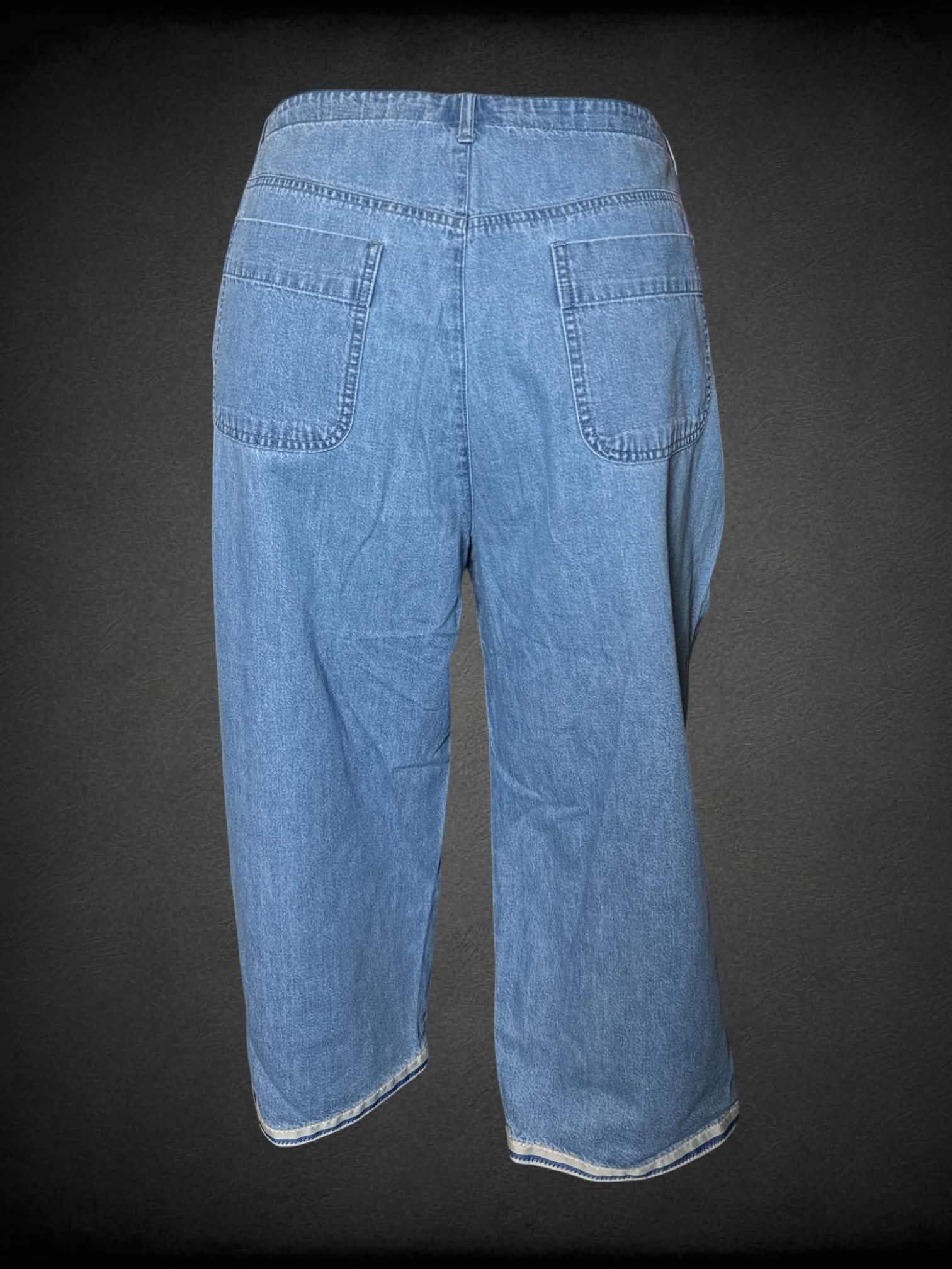 XL Crazy Horse vintage blue denim capri pants