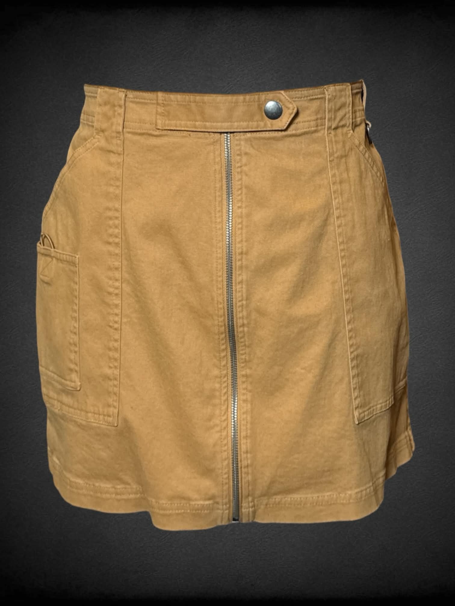 0X Wild Fable brown cargo skirt with zipper on front