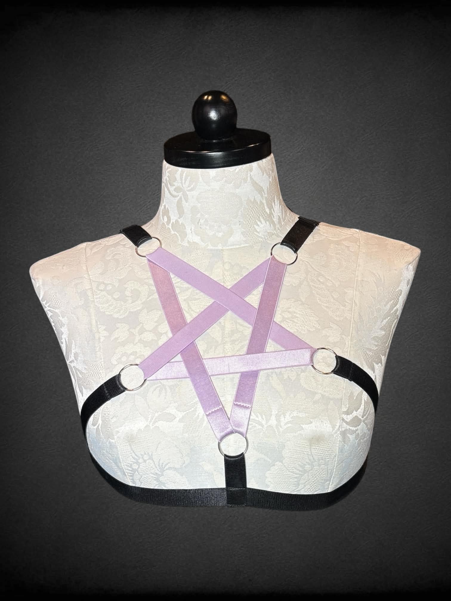 Purple pentagram harness with adjustable straps