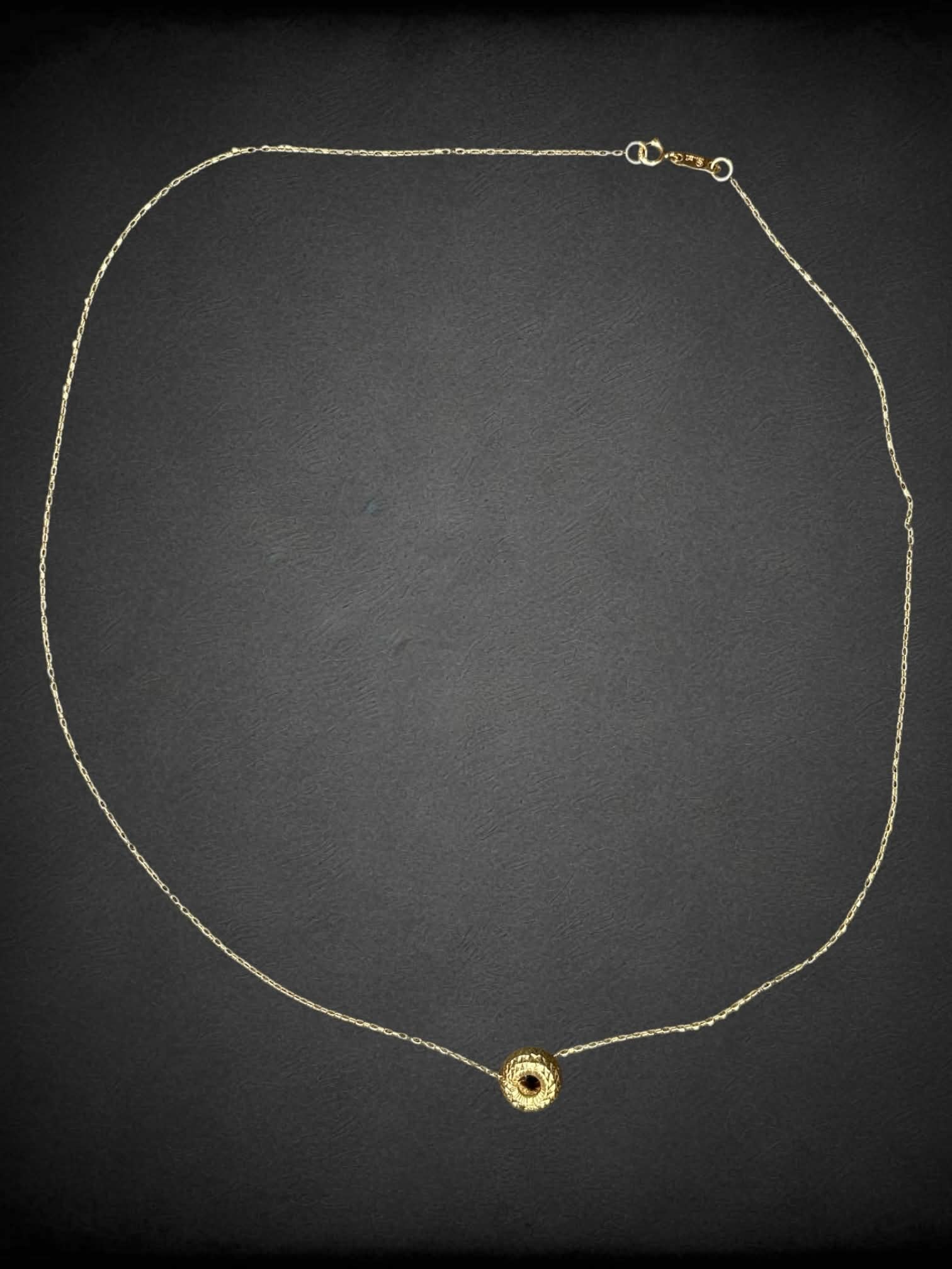 14k gold plate delicate chain necklace with gold bead charm