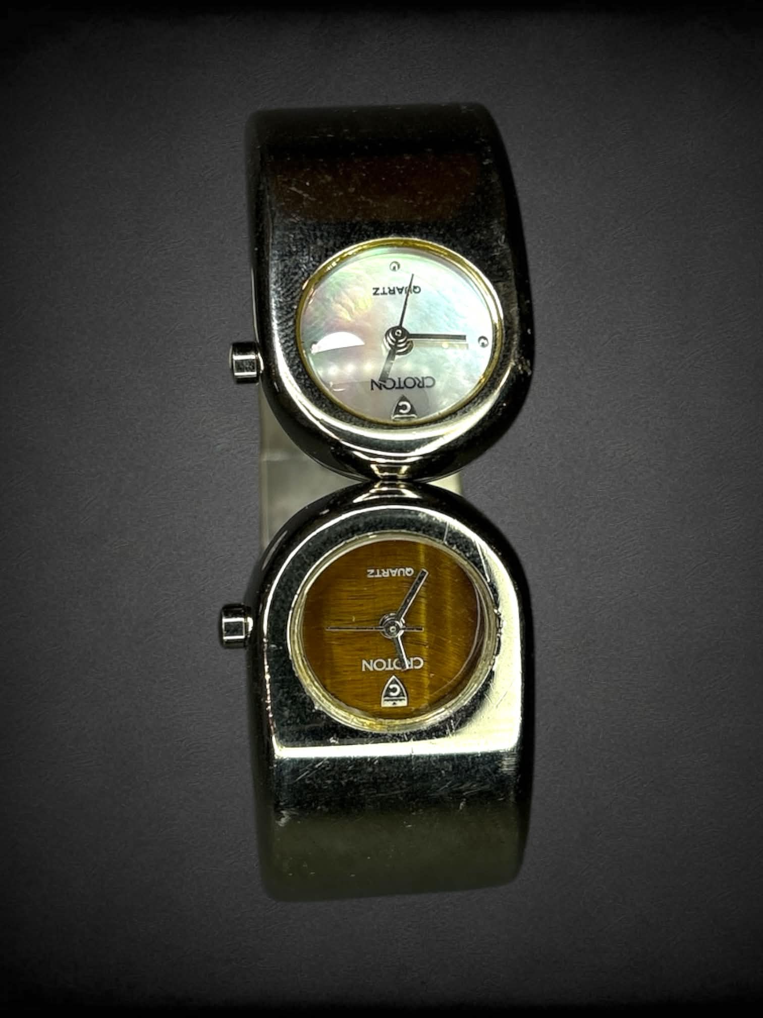 Croton silver double watch snap bracelet