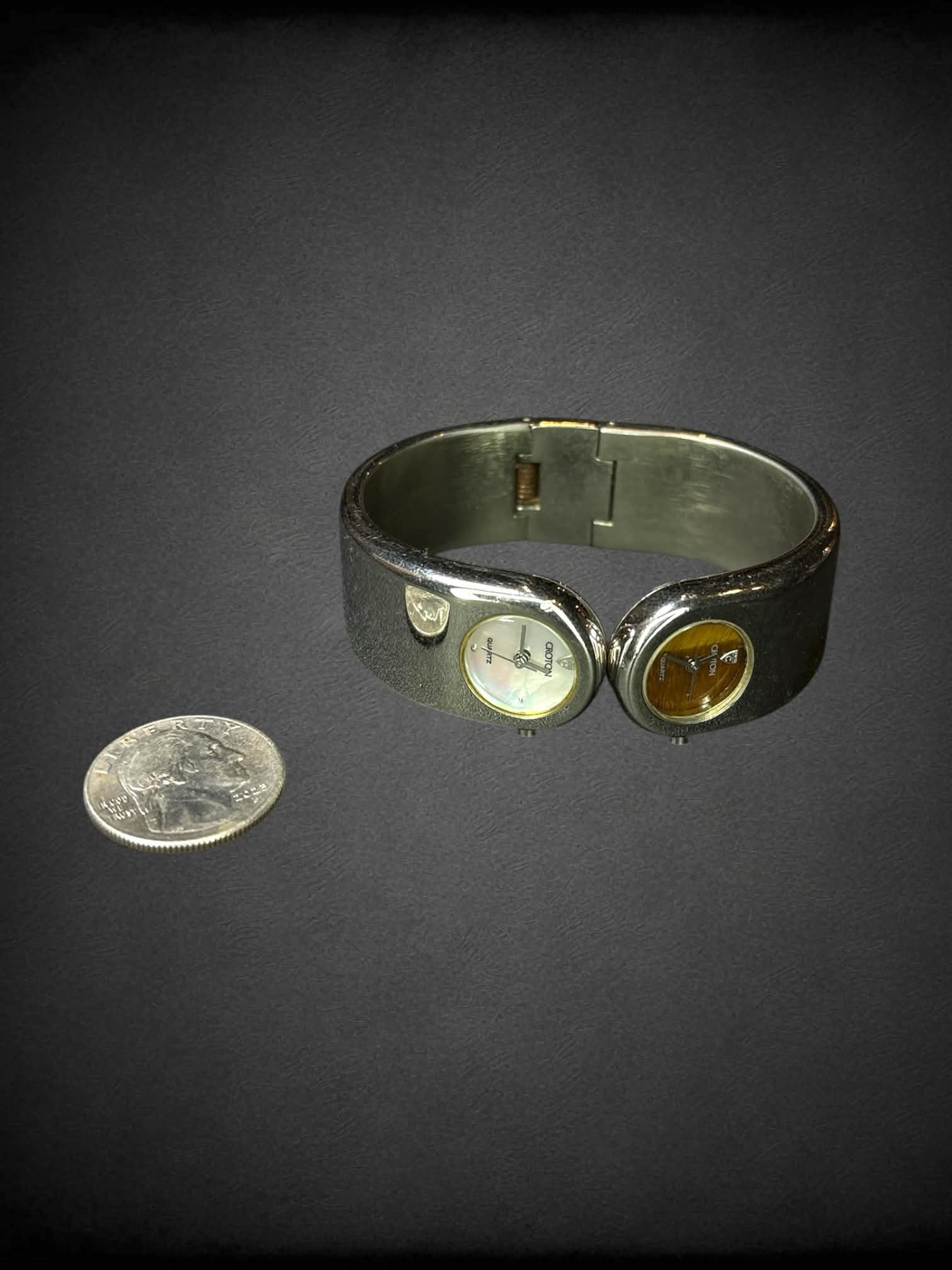 Croton silver double watch snap bracelet