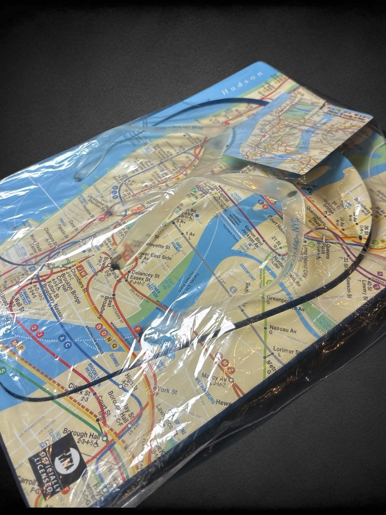 Size 11-12.5 NYC map flip flops new in package