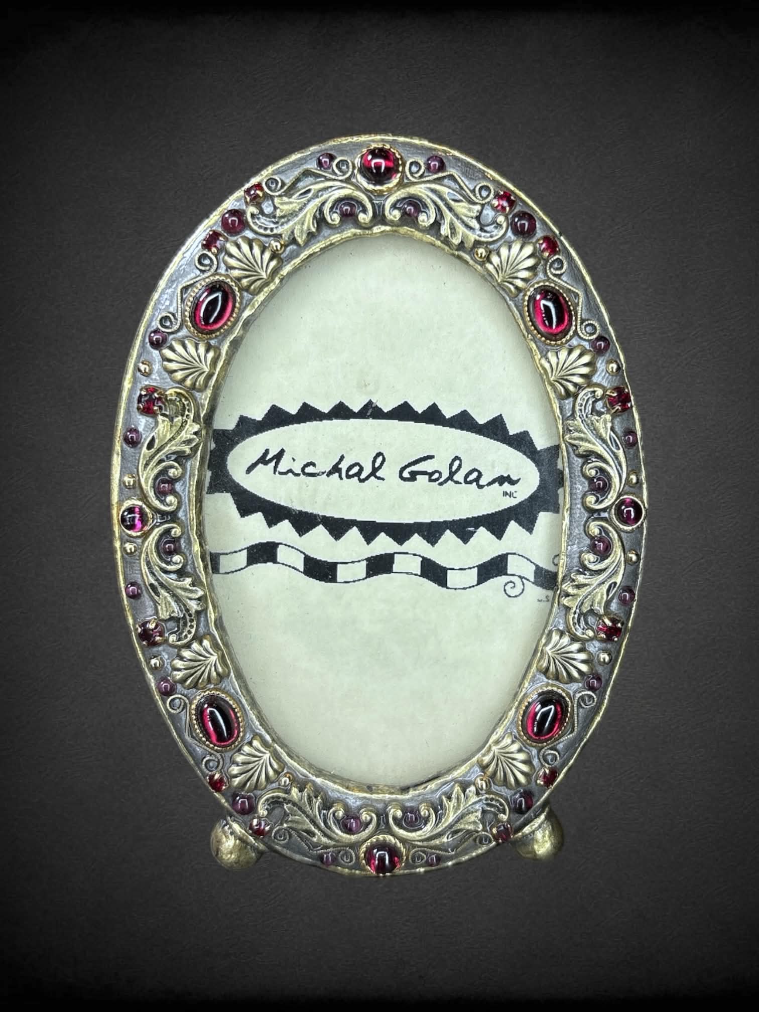 Michael Golan artisan mini stand-up frame with intricate stone detailing