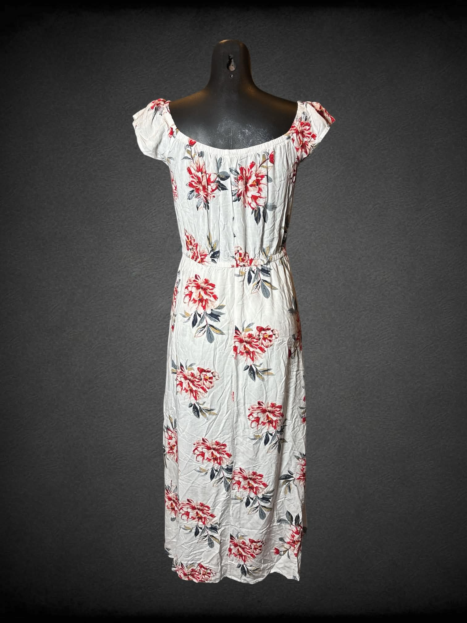 S Toxik3 white sheer jumpsuit with floral pattern and flowy