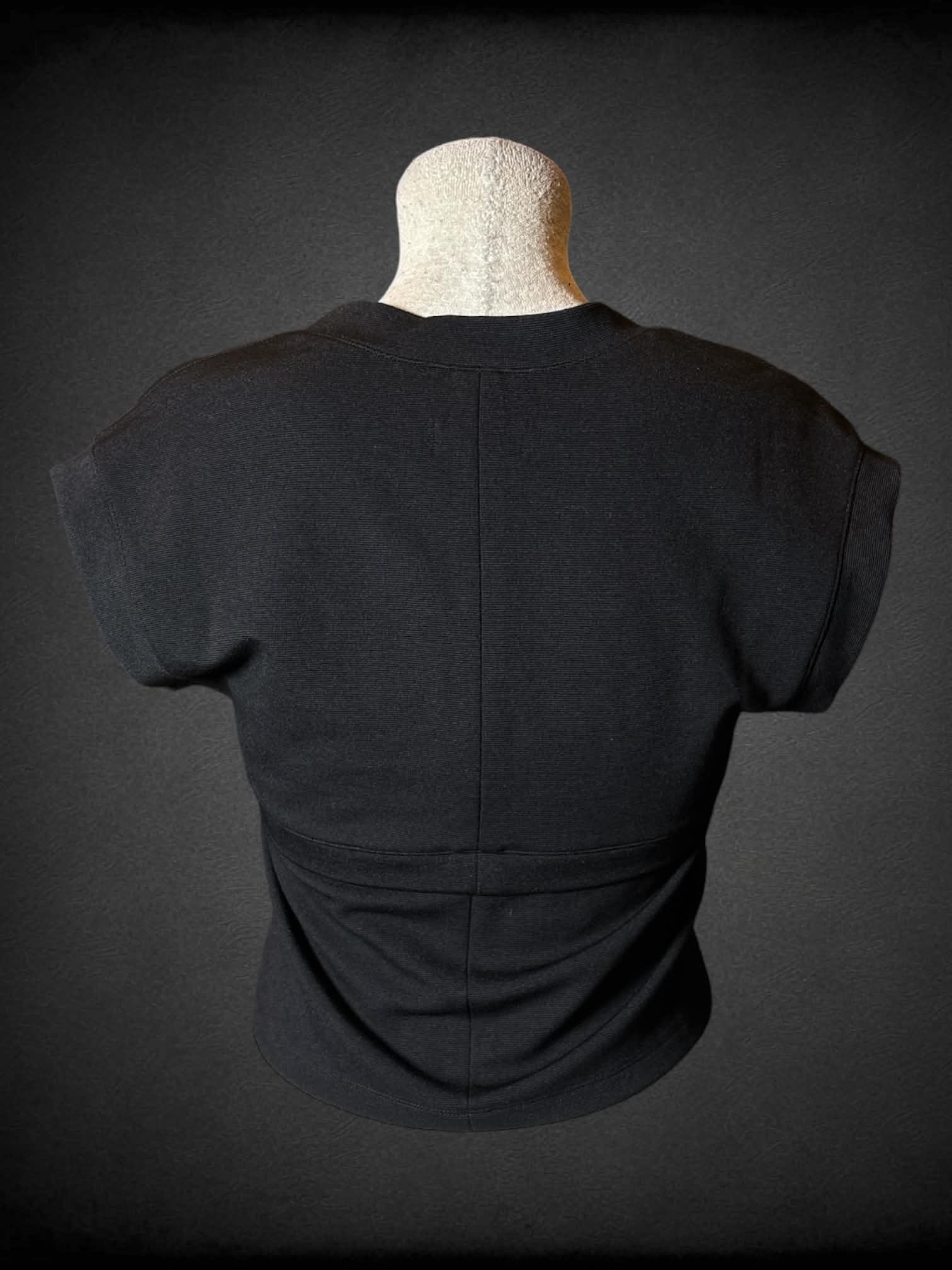L Anthropologie black cropped top with empire waist hem