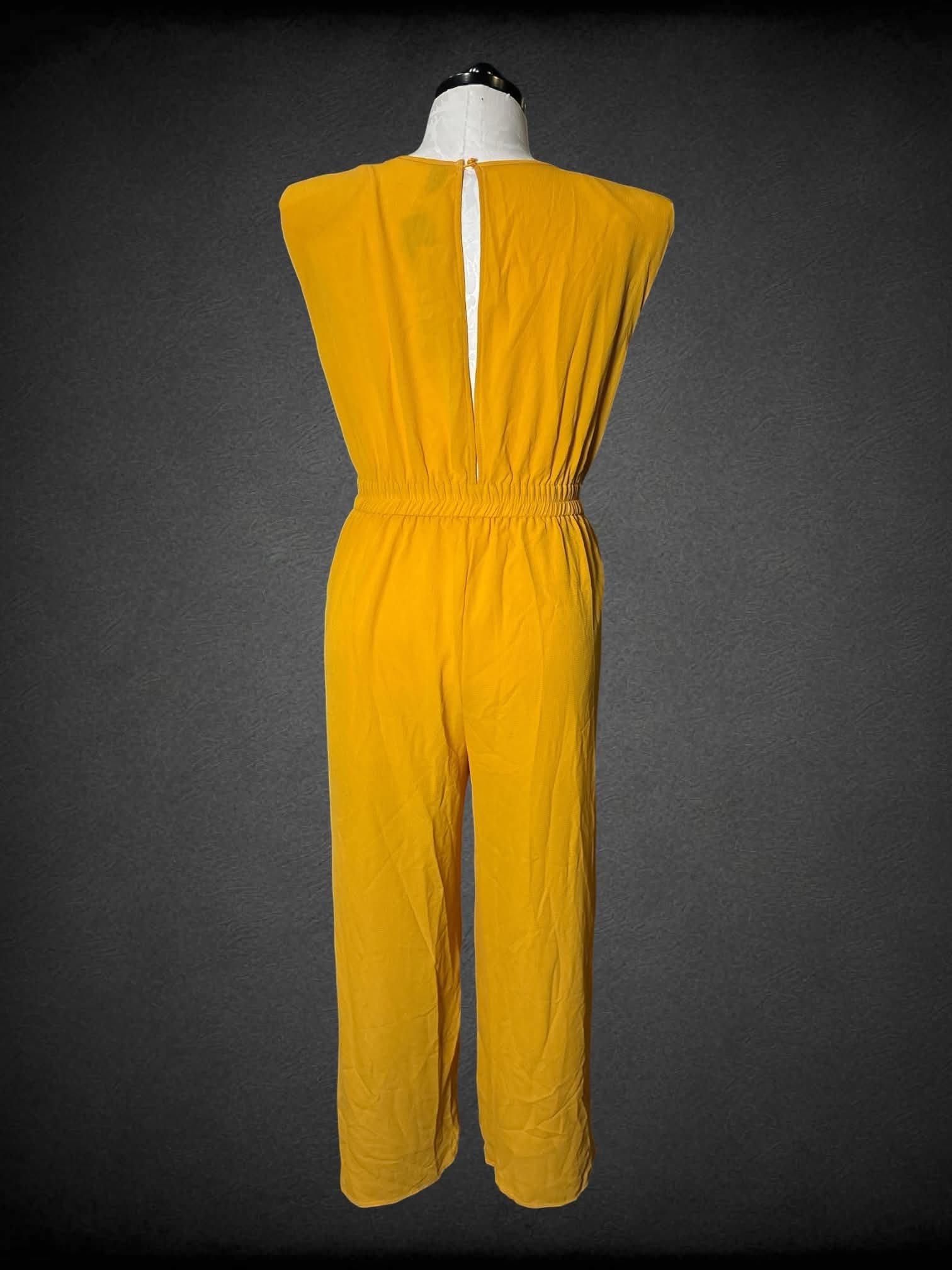 XL Emery Rose NWT yellow jumpsuit with pockets, and button on back