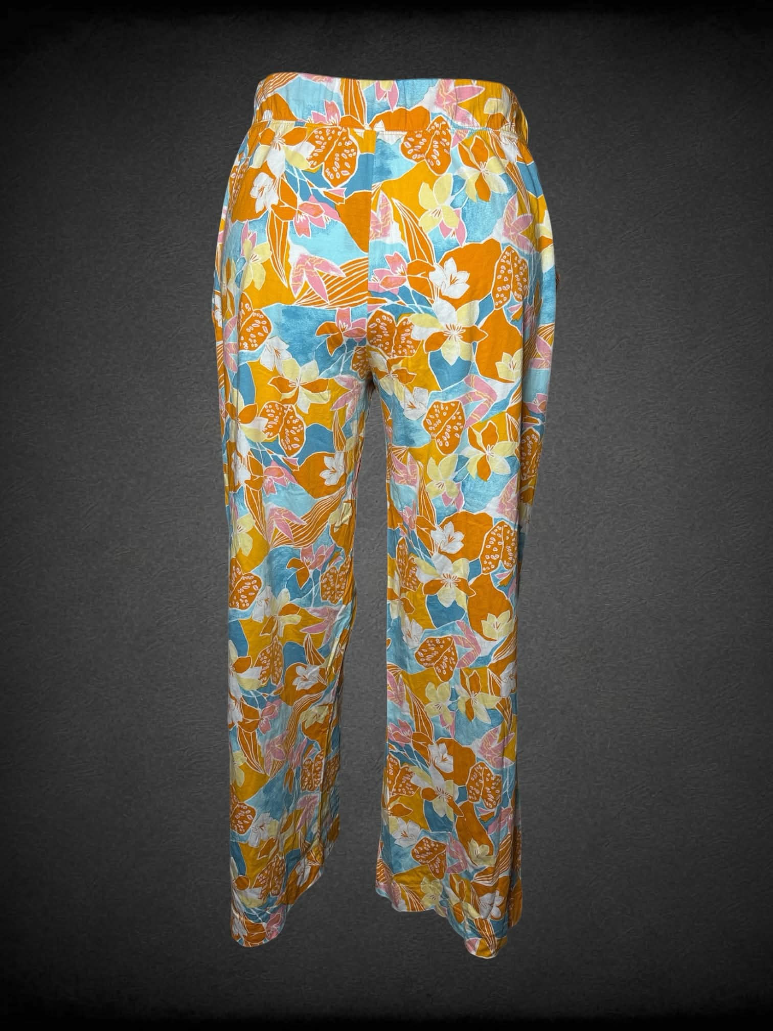 1X Jockey yellow pants with tropical floral pattern, and adjustable tie waist