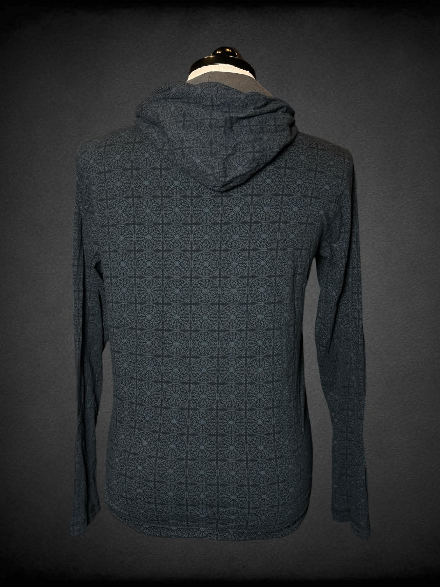 0X Utility grey pullover hoodie with ornamental pattern