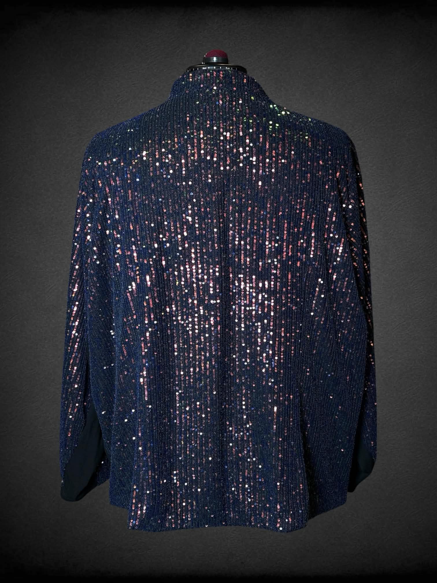 6X Torrid NWT navy blue bomber jacket with sequined pattern