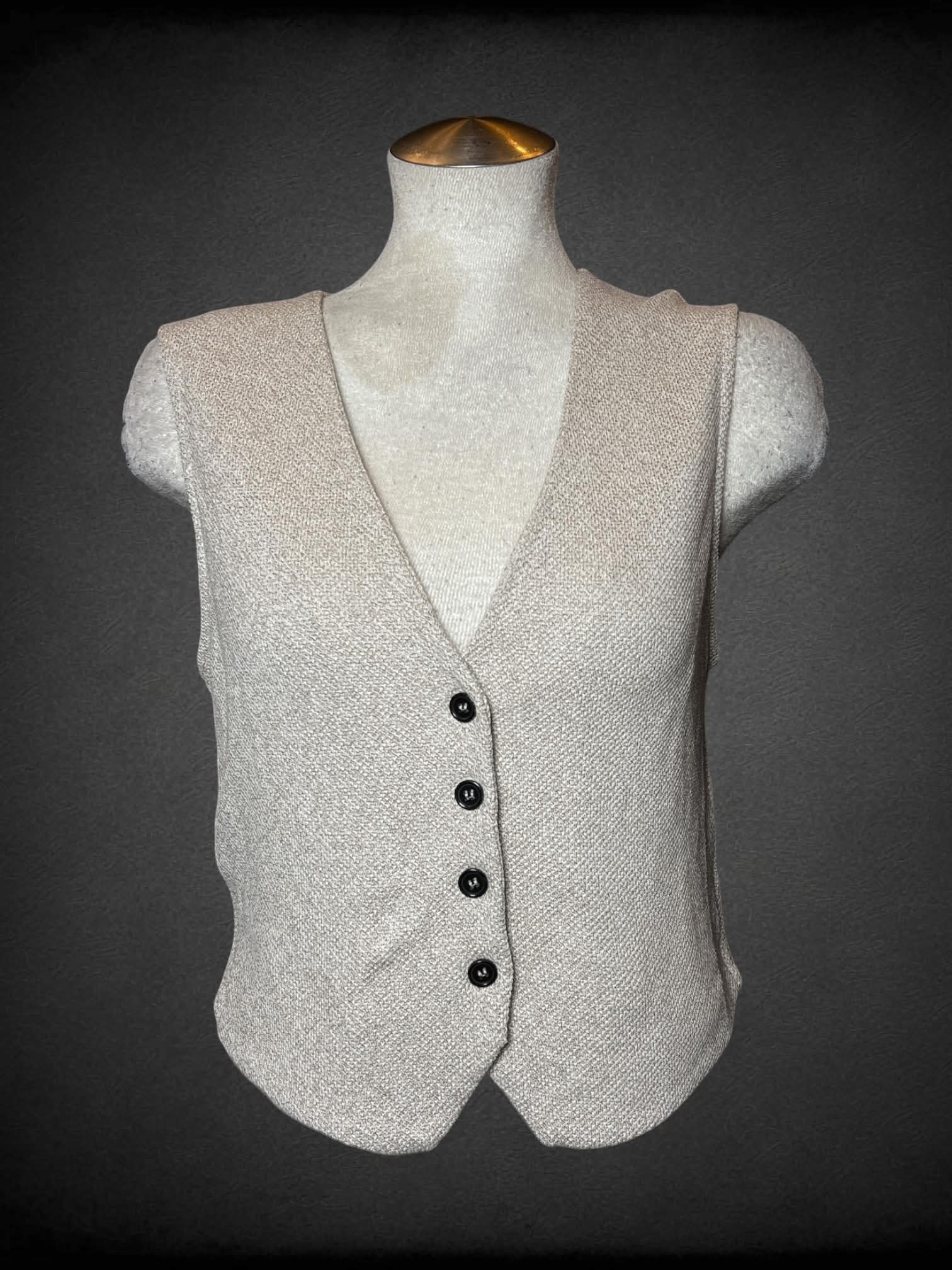 L Zara beige button-up vest
