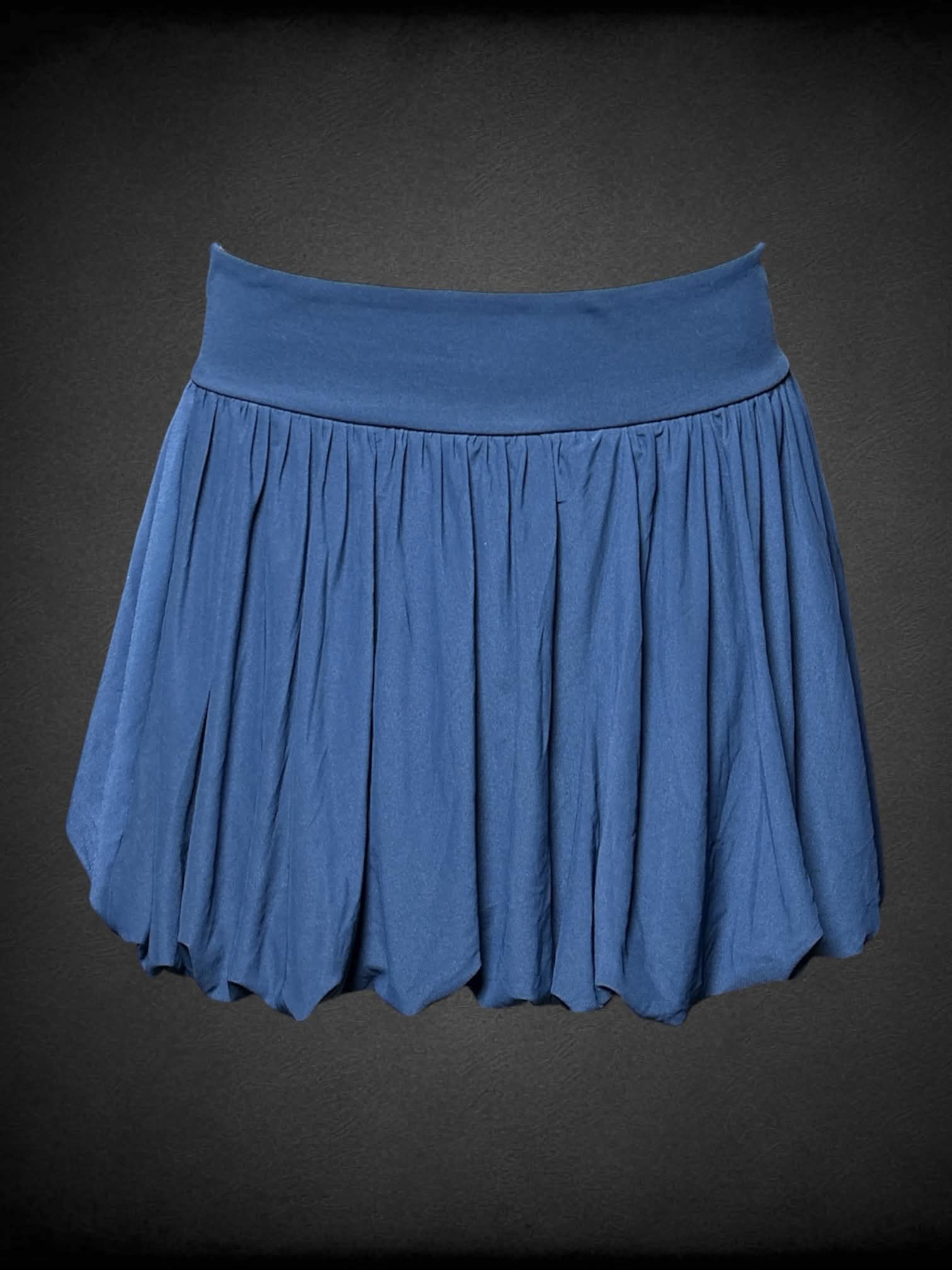 L Thrive blue pleated bubble skirt with built-in shorts